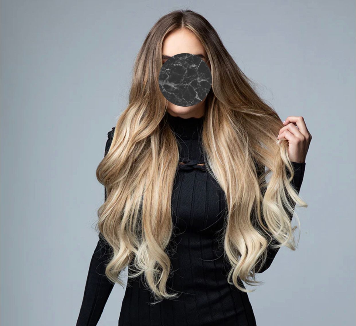 Ash brown and Ash blonde Ombre  Clips-in (5 pieces)